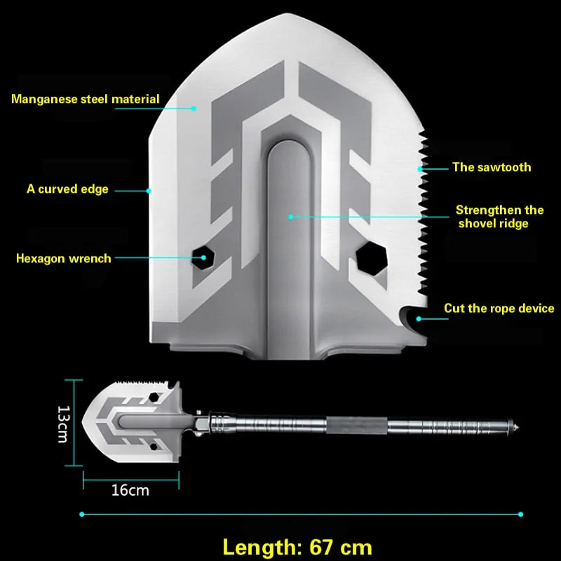 Pala Militar Plegable Multiusos para Exteriores