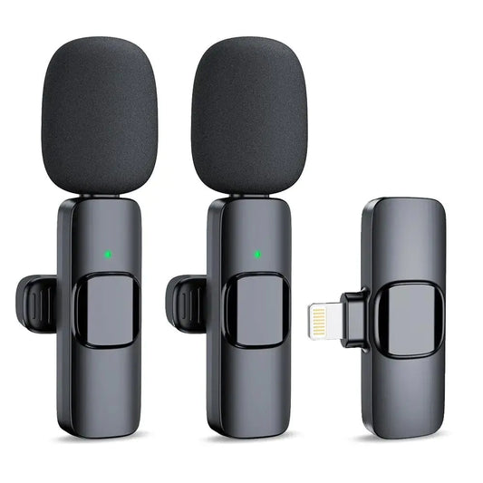 Wireless Stereo Lavalier Mini Lapel Smart Phone Microphone For Video Audio